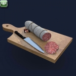 Salami with cutting board